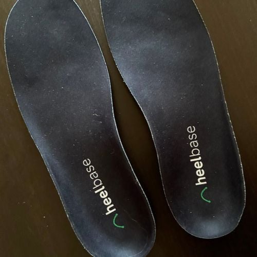 Customer photo showing Apex insoles on a table