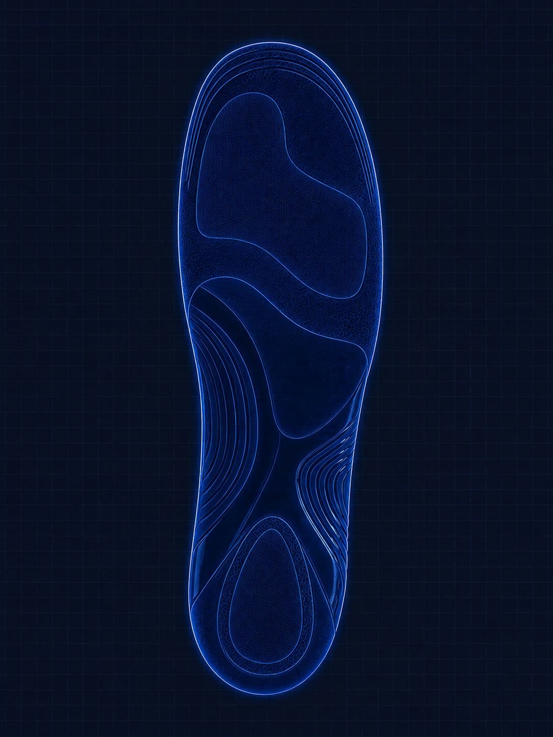 Technical underside view of the HeelBase Apex insole