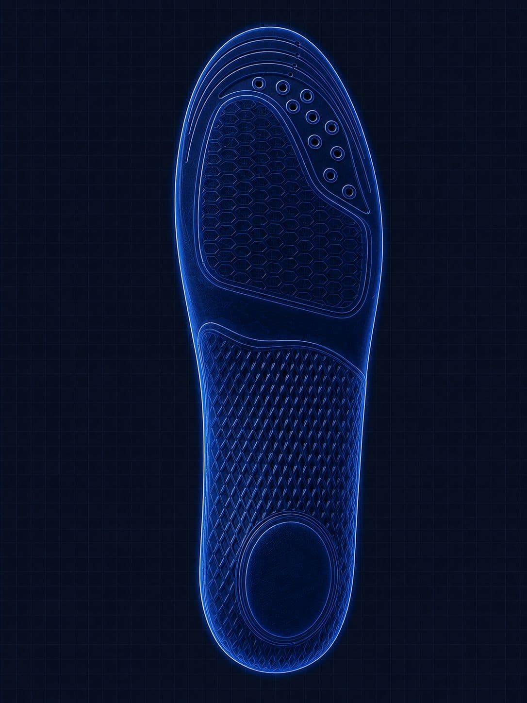 Technical underside view of the HeelBase Stance insole